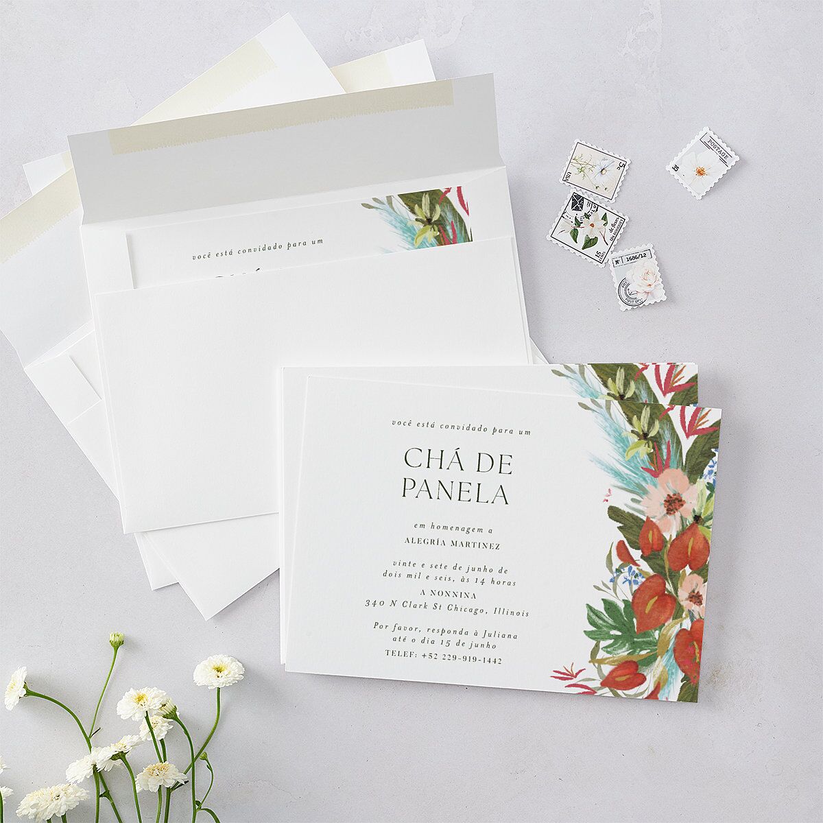 Flores Tropicais Bridal Shower Invitations — view 5