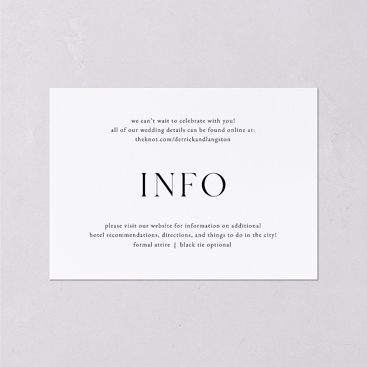 Manhattan Wedding Enclosure Cards — view 2