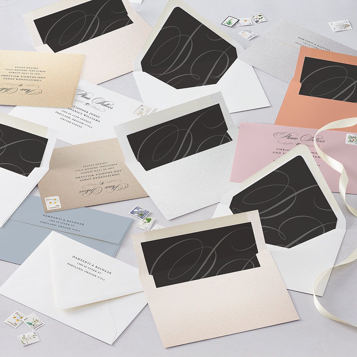 Vintage Flourish Wedding Invitations Pure White Signature Blank No Standard