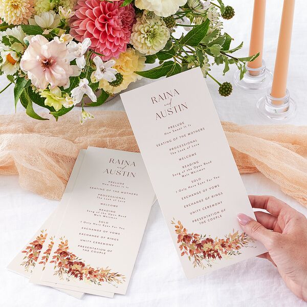 Harvest Crescent Wedding Programs Gold Champagne Signature