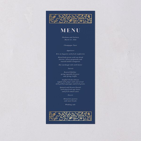 Jewish Chuppah Menus Gold Maritime Signature