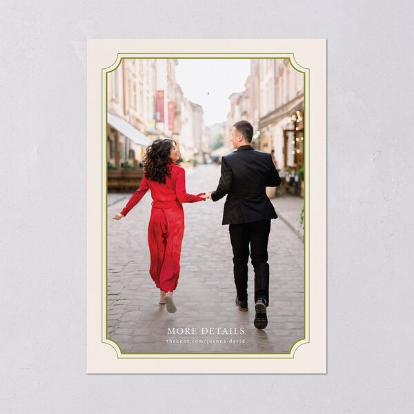 We're Getting Married Wedding Invitations Deep Olive Signature Blank No Standard