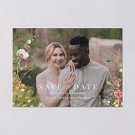 Wildflower Landscape Save the Date Cards Peach Pink Signature smooth Blank No Standard