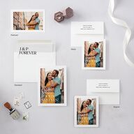 Big Yes Save the Date Cards Pure White Signature smooth Blank Rounded