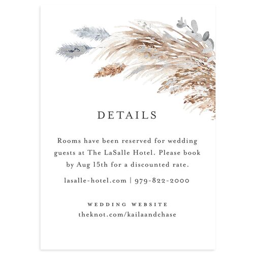 Soft Pampas Foil Wedding Enclosure Cards Silver Dusty Blue Signature