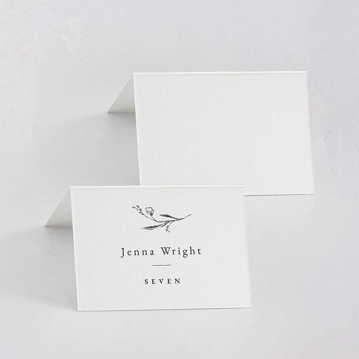 Illustrated Vines Place Cards Charcoal Signature
