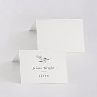 Illustrated Vines Place Cards Charcoal Signature