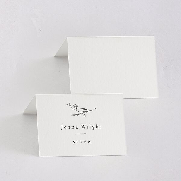 Illustrated Vines Place Cards Charcoal Signature