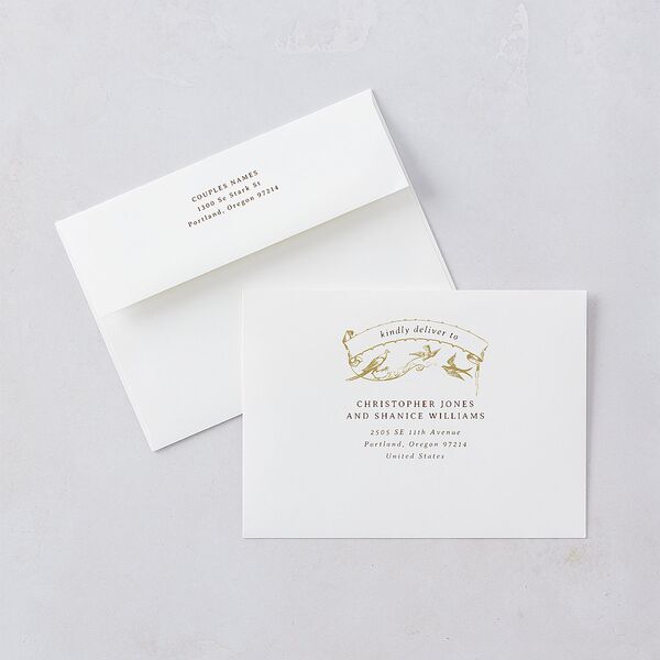 Vintage Toile Foil Wedding Invitations Gold Marigold Signature Blank No
