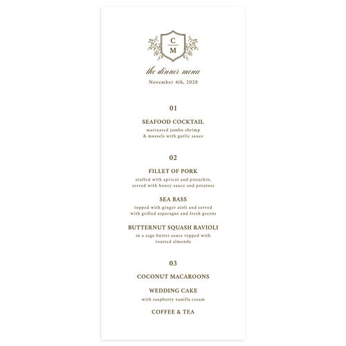 Elegant Photo Crest Menus Driftwood Signature