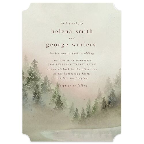 Mountain Mist Wedding Invitations Fawn Signature Blank No Ticket