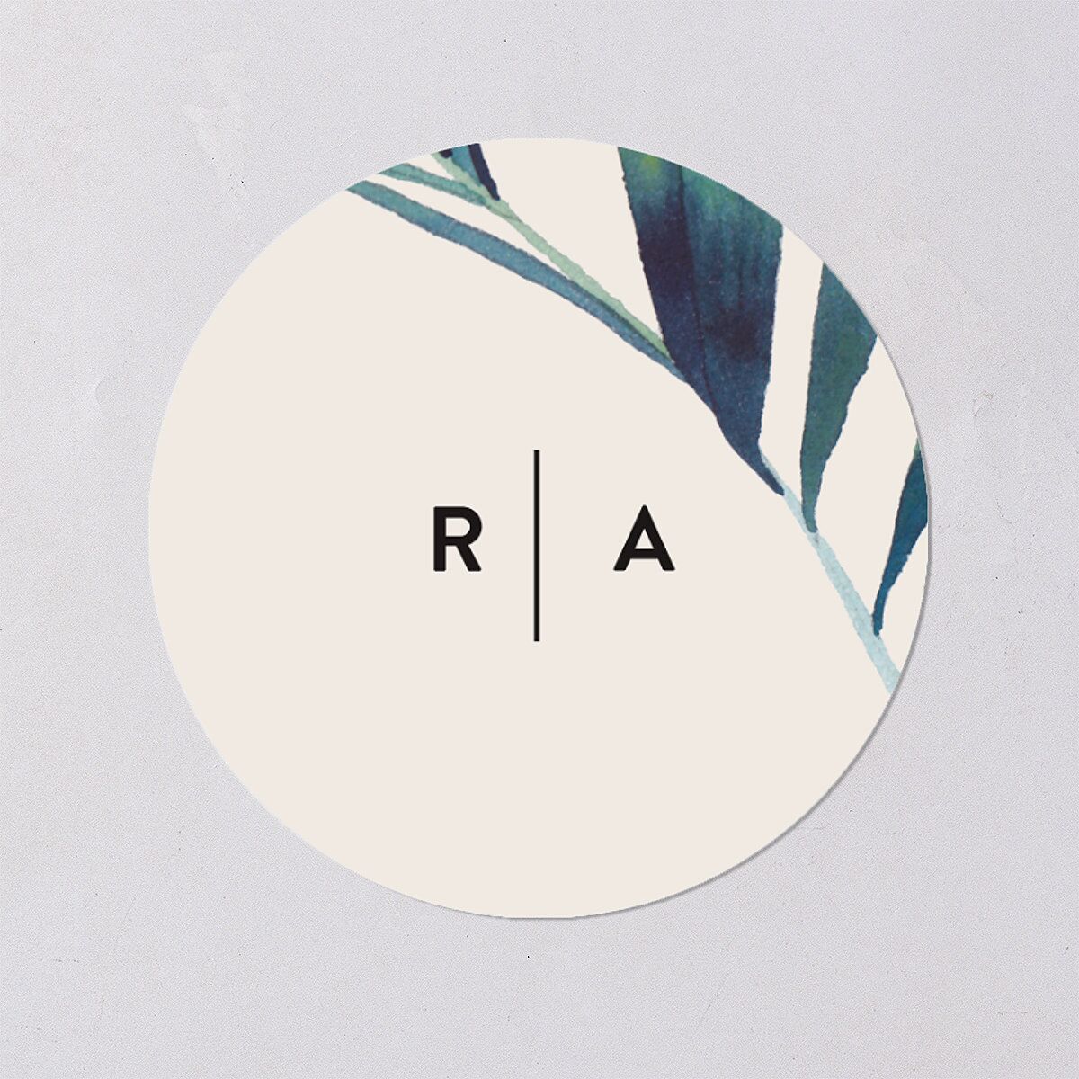 Palm and Protea Wedding Stickers Sky Circle