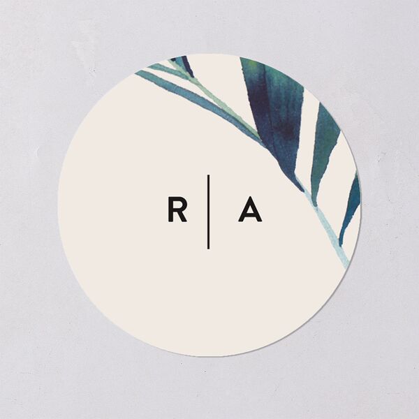 Palm and Protea Wedding Stickers Sky Circle
