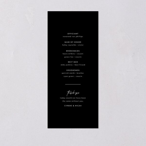 Simply Stated Wedding Programs Licorice Signature
