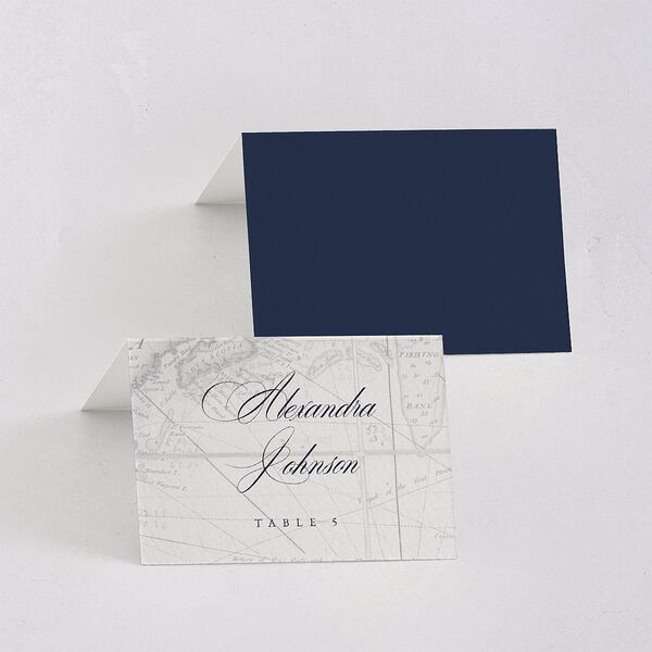 Formal Nautical Place Cards Moody Blue Signature