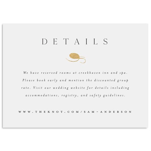 Flourishing Love Wedding Event Detail Cards Gold Charcoal Signature Standard