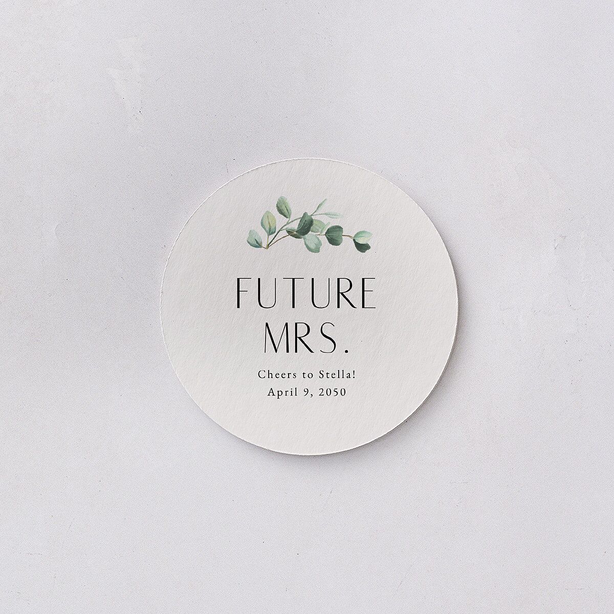 Timeless Floral Hoop Bridal Shower Wedding Day Coasters Pure White Cardboard Circle