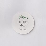 Timeless Floral Hoop Bridal Shower Wedding Day Coasters Pure White Cardboard Circle