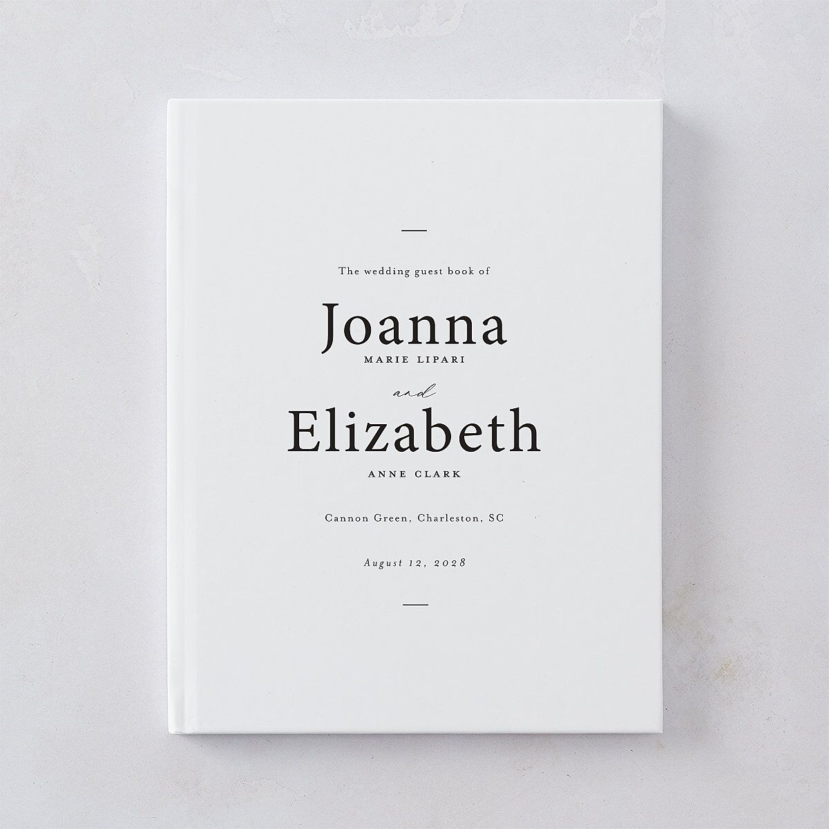 Refined Wedding Guest Book Pure White