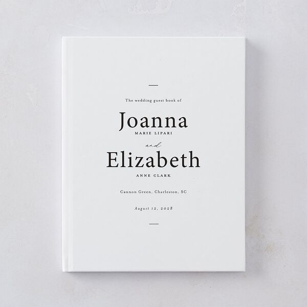 Refined Wedding Guest Book Pure White