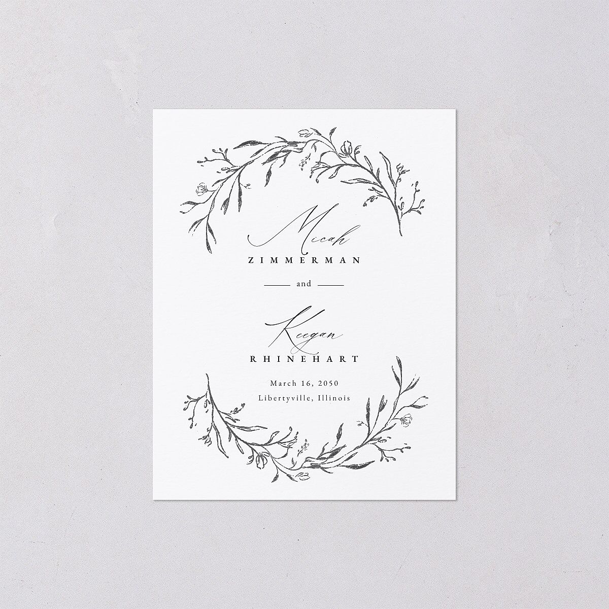 Illustrated Vines Save the Date Petite Cards — view 3