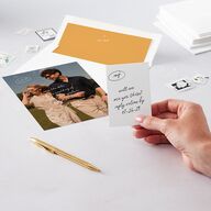 Sunny Day Modern Script QR Code RSVP Cards Pure White Signature Standard