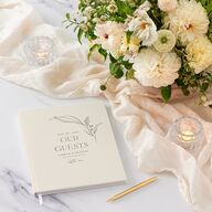 Minimalist Accent Leaf Guest Books Linen