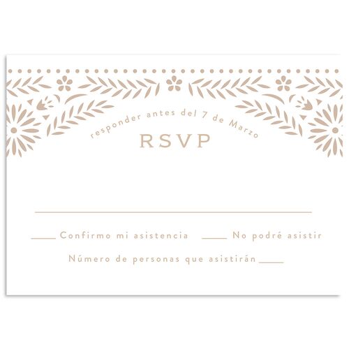 Papel Picado De Mexico Wedding Response Cards Taupe Signature Standard