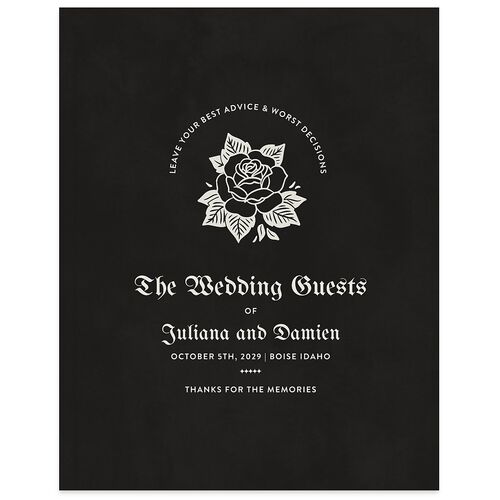 Moody Gothic Rose Guest Books Midnight