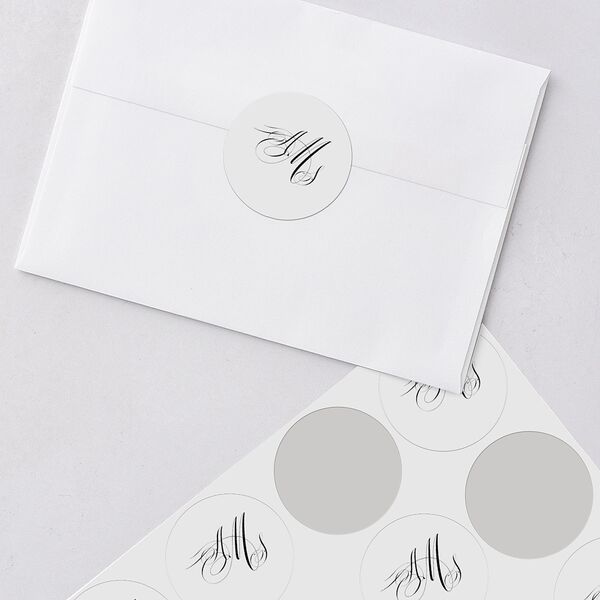 Classic Black Tie Wedding Stickers Pure White Sticker