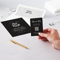 Moody Gothic Rose QR Code RSVP Cards Midnight Signature Standard