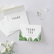 Tropical Leaves Thank You Cards Scottish Green Signature