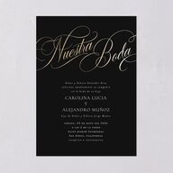 Nuestra Boda Wedding Invitations Gold Charcoal Signature Blank No Standard