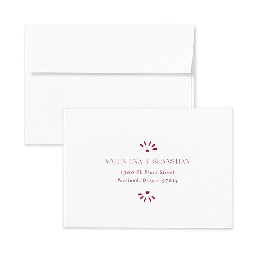 Hacienda Elegante Wedding Response Card Standard Envelopes White Raspberry Return Address Signature Standard