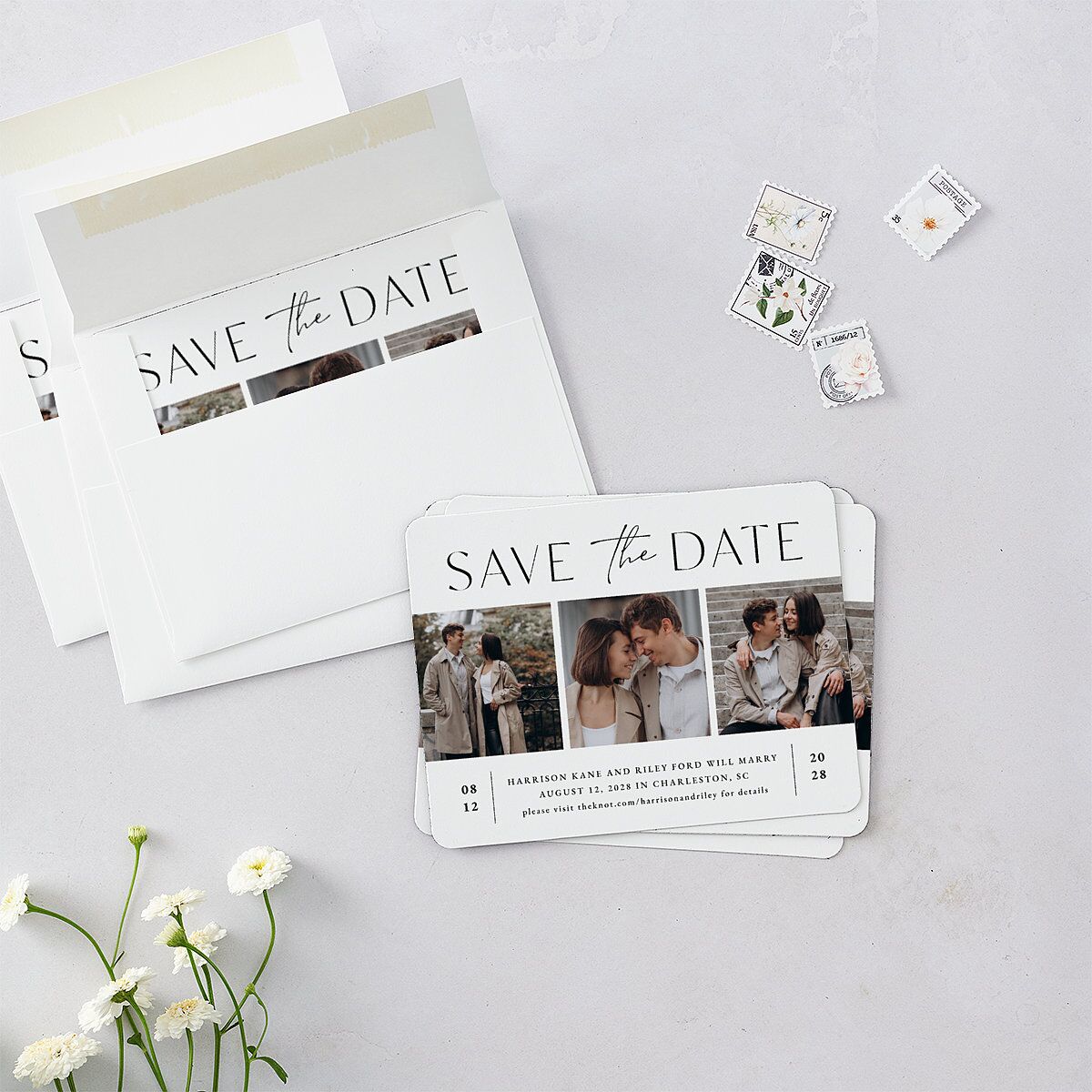 Film Strip Save The Date Magnets Pure White Magnet Paper