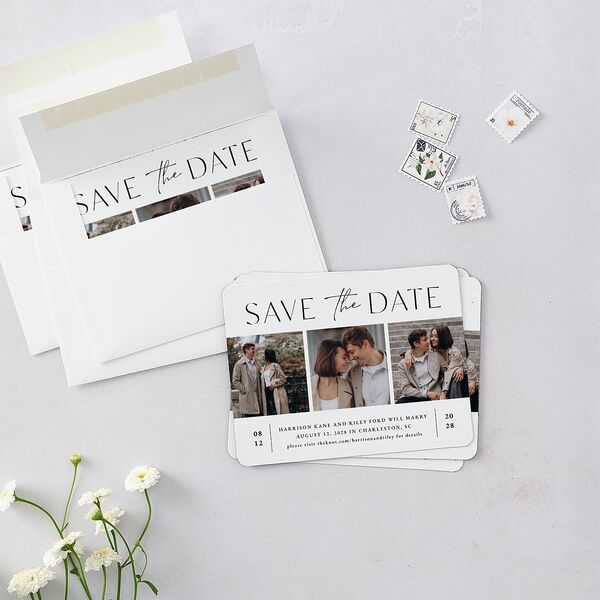 Film Strip Save The Date Magnets Pure White Magnet Paper