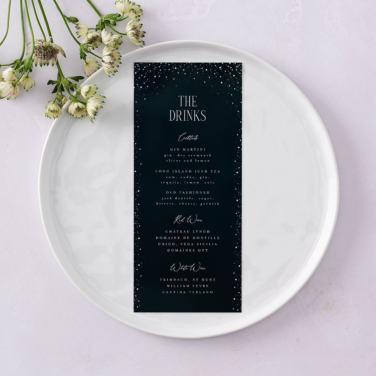 Sparkling Night Menus Navy Signature
