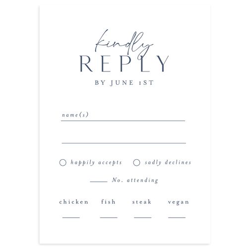 Side Panel Wedding Response Cards Midnight Navy Signature Standard