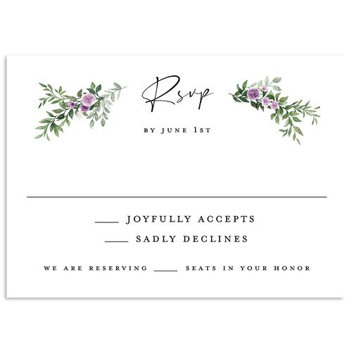 Floral Arc Wedding Response Cards Purple Haze Signature Standard