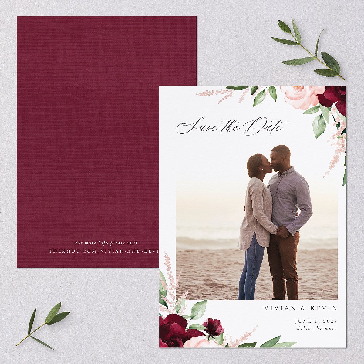Beloved Floral Save The Date Cards — view 1