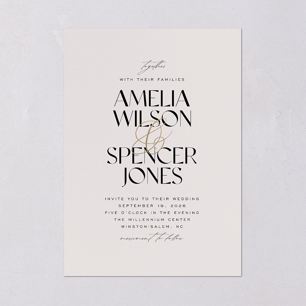 Together Wedding Invitations Gold Mist Signature Blank No