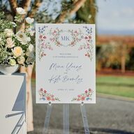 Fairytale Wildflower Crest Standard Welcome Sign Medium Pure White Standard Indoor Foam Core M Welcome