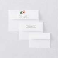 Flores Tropicais Thank You Card Envelopes White Red Clay Both Recipient and Return Addresses Signature Standard