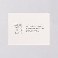 Old Hollywood Glam All-in-One Wedding Invitations Champagne Signature Light Both Recipient and Return Addresses No