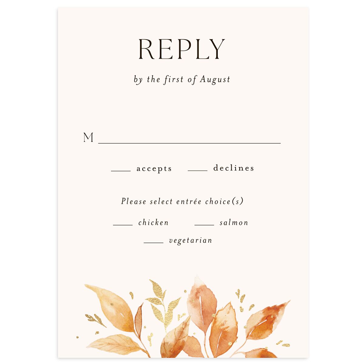 Autumn Frame Wedding Response Cards