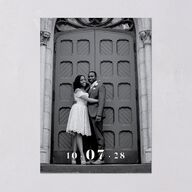 Love in NYC Save The Date Cards Medieval Grey Signature smooth Blank No Standard