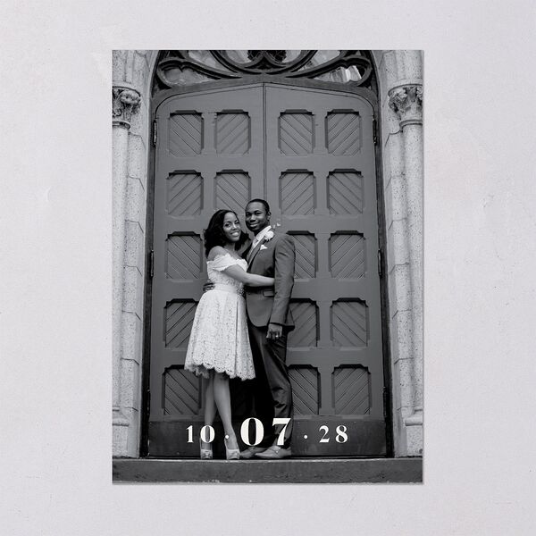 Love in NYC Save The Date Cards Medieval Grey Signature smooth Blank No Standard
