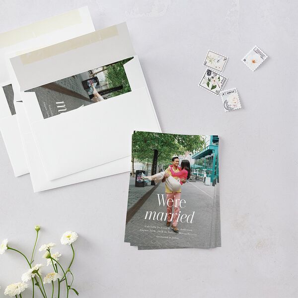 Stay For The Party Save the Date Petite Cards Hot Pink Signature smooth Blank No Standard