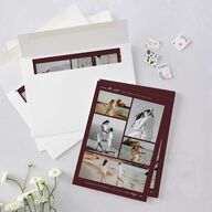 Romantic Gallery Save the Date Cards Merlot Signature smooth Blank No Standard