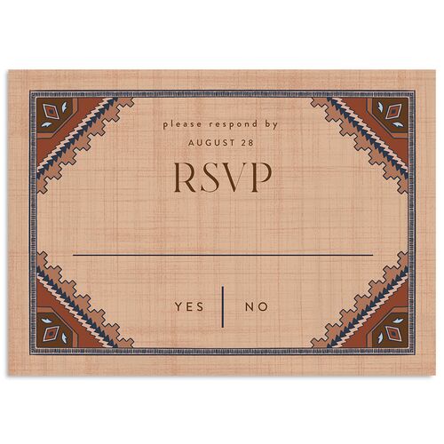 Western Tapestry Wedding Response Cards Chocolate Signature Standard